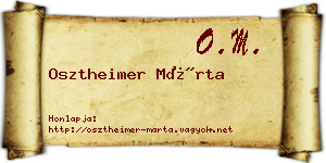 Osztheimer Márta névjegykártya
